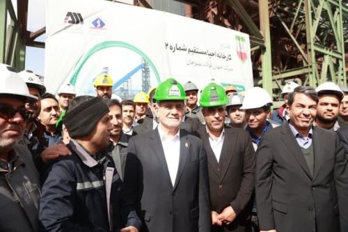 رئیس جمهور واحد شماره ۲ تولید آهن اسفنجی گل گهر را افتتاح کرد